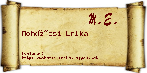 Mohácsi Erika névjegykártya