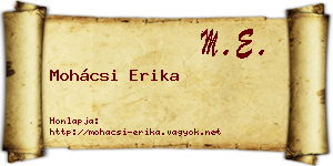 Mohácsi Erika névjegykártya