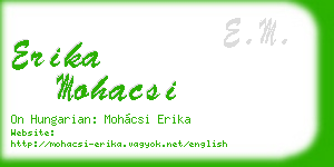 erika mohacsi business card